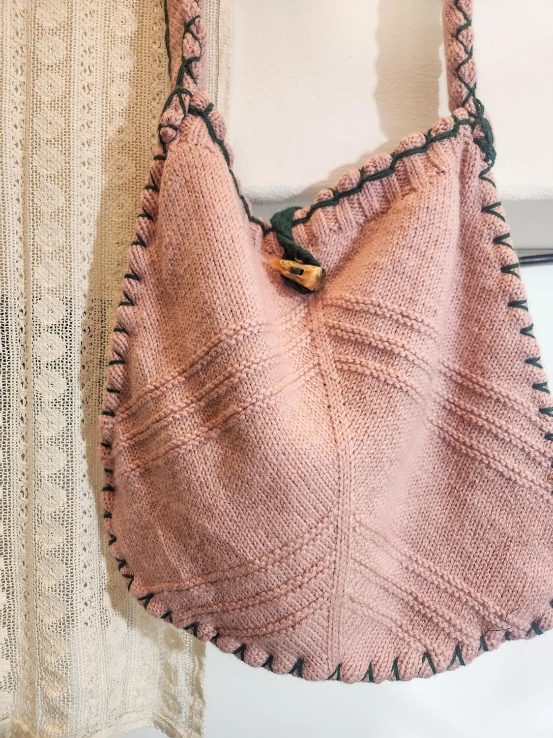 빈티지니트 크로스백 빅백 리폼가방 리사이클링 상품이미지3