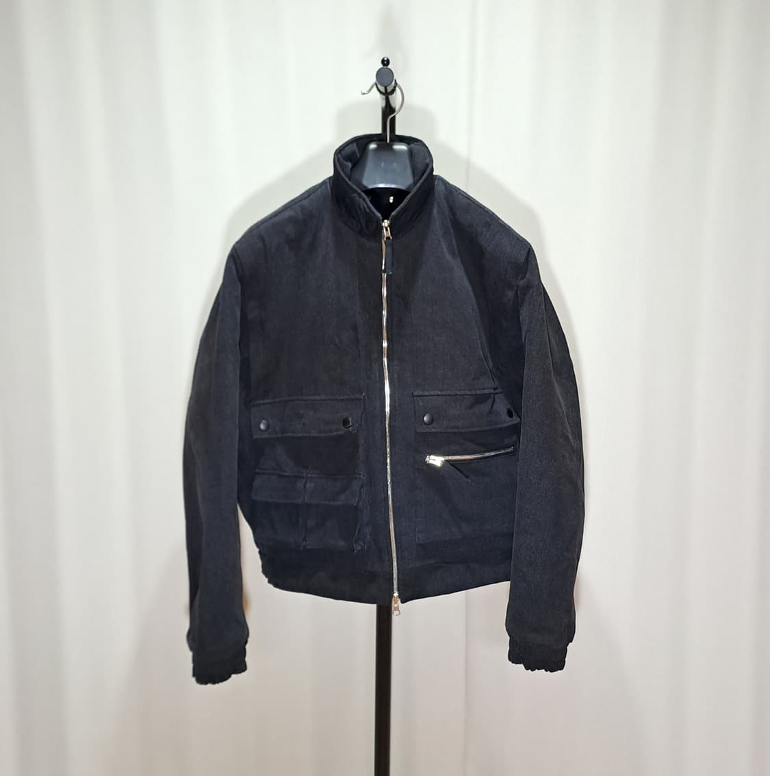 (택포) 브이넥러버 리버서블 데님 퀼팅 자켓 L B190 상품이미지1