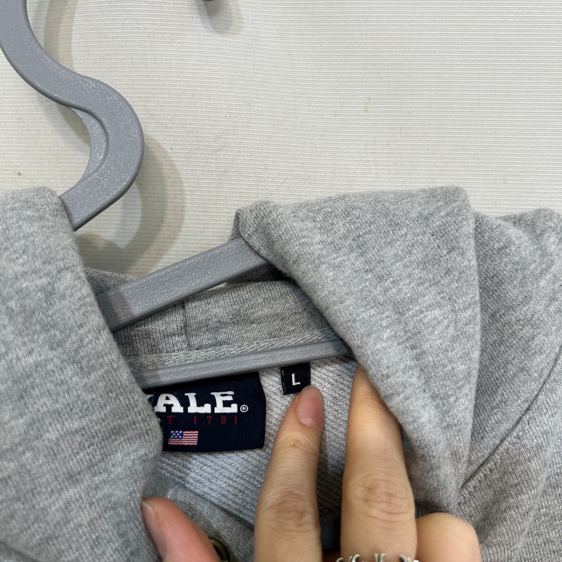 예일 남성 후드 티셔츠 L 그레이 상품이미지2