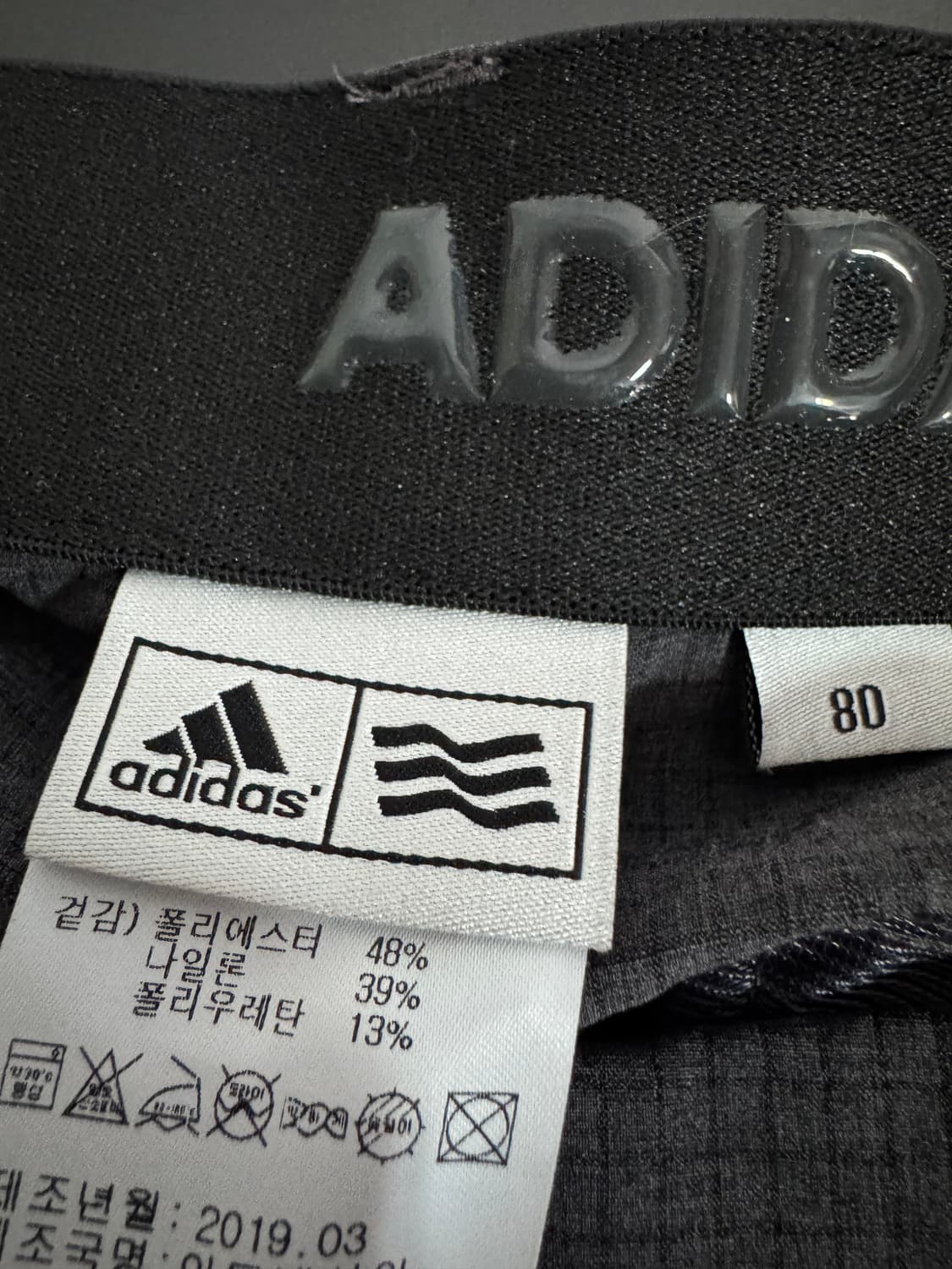 아디다스 골프 기능성 체크 바지 그레이 31.5인치 상품이미지4