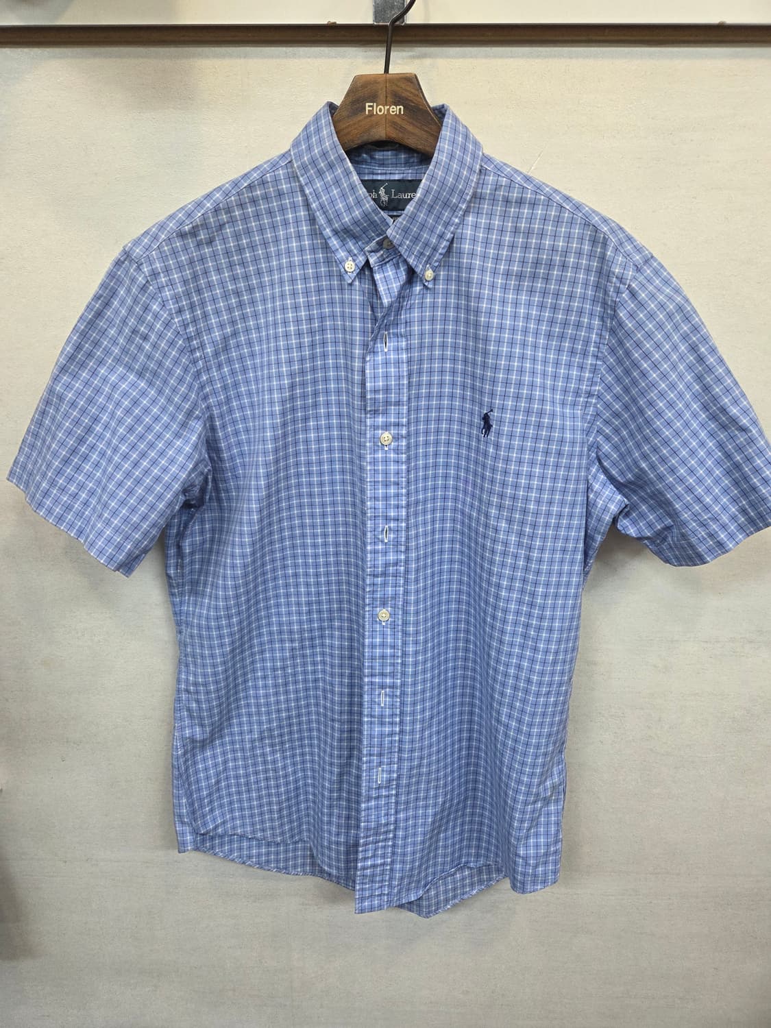 폴로랄프로렌 커스텀핏 체크 셔츠반팔 대략 남성 m 상품이미지1