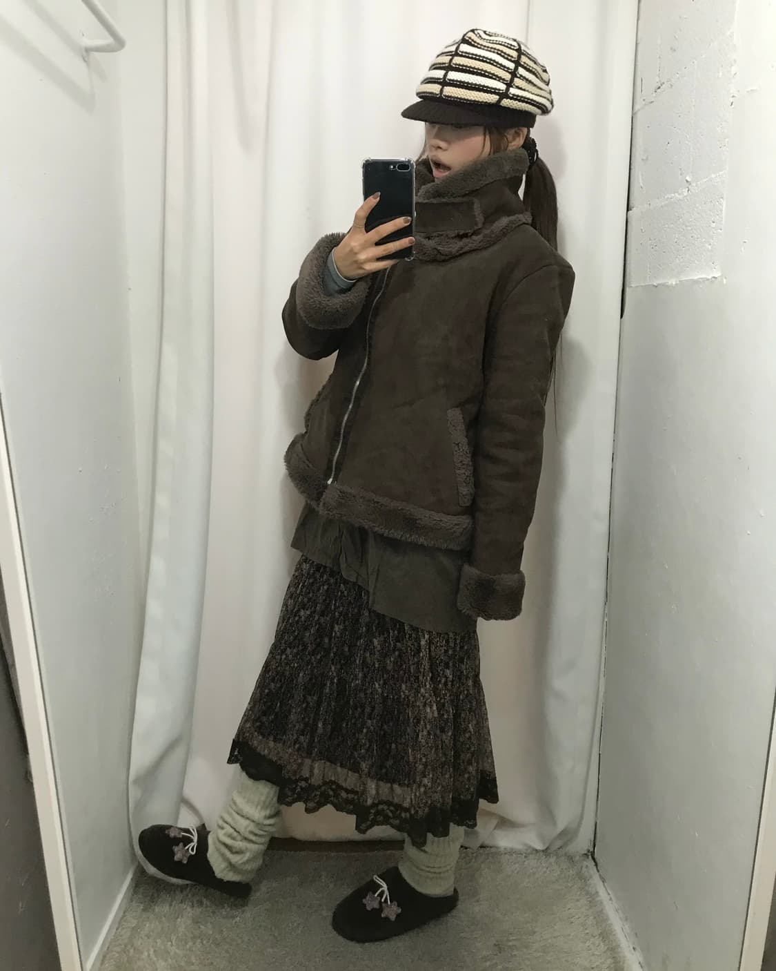 🐻브라운 버튼 무스탕 코디 세트 🐻 상품이미지2