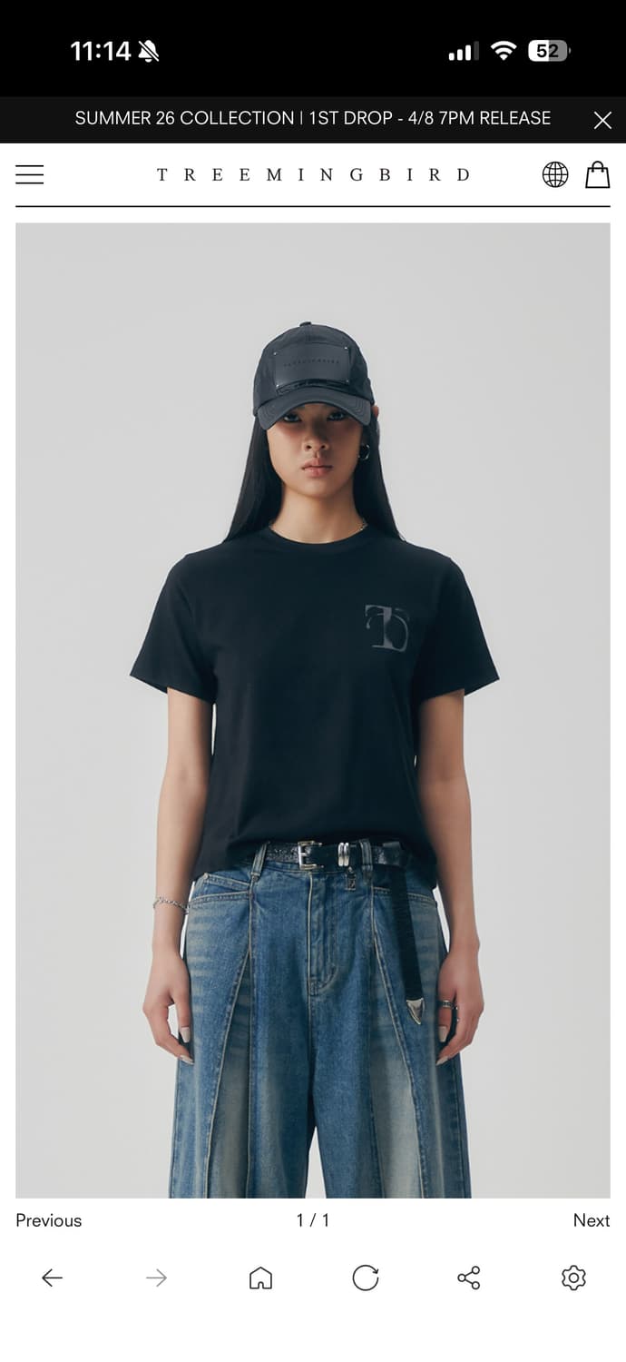 트리밍버드 티셔츠 Reflection Graphic Crop 상품이미지1