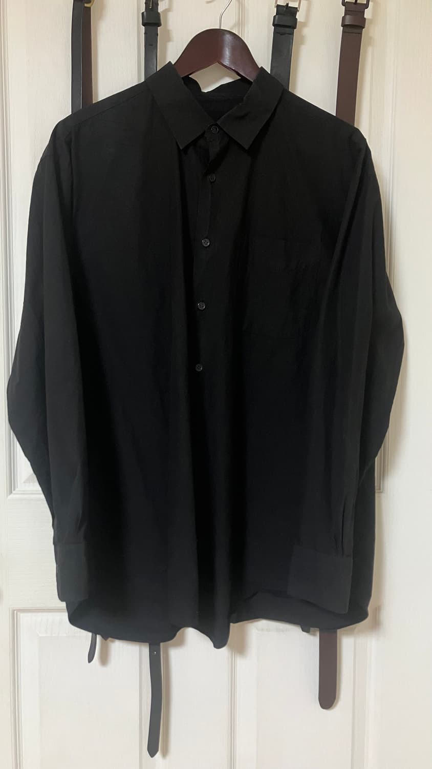 [M] 요코사카모토 레귤러 카라 셔츠 블랙 상품이미지3