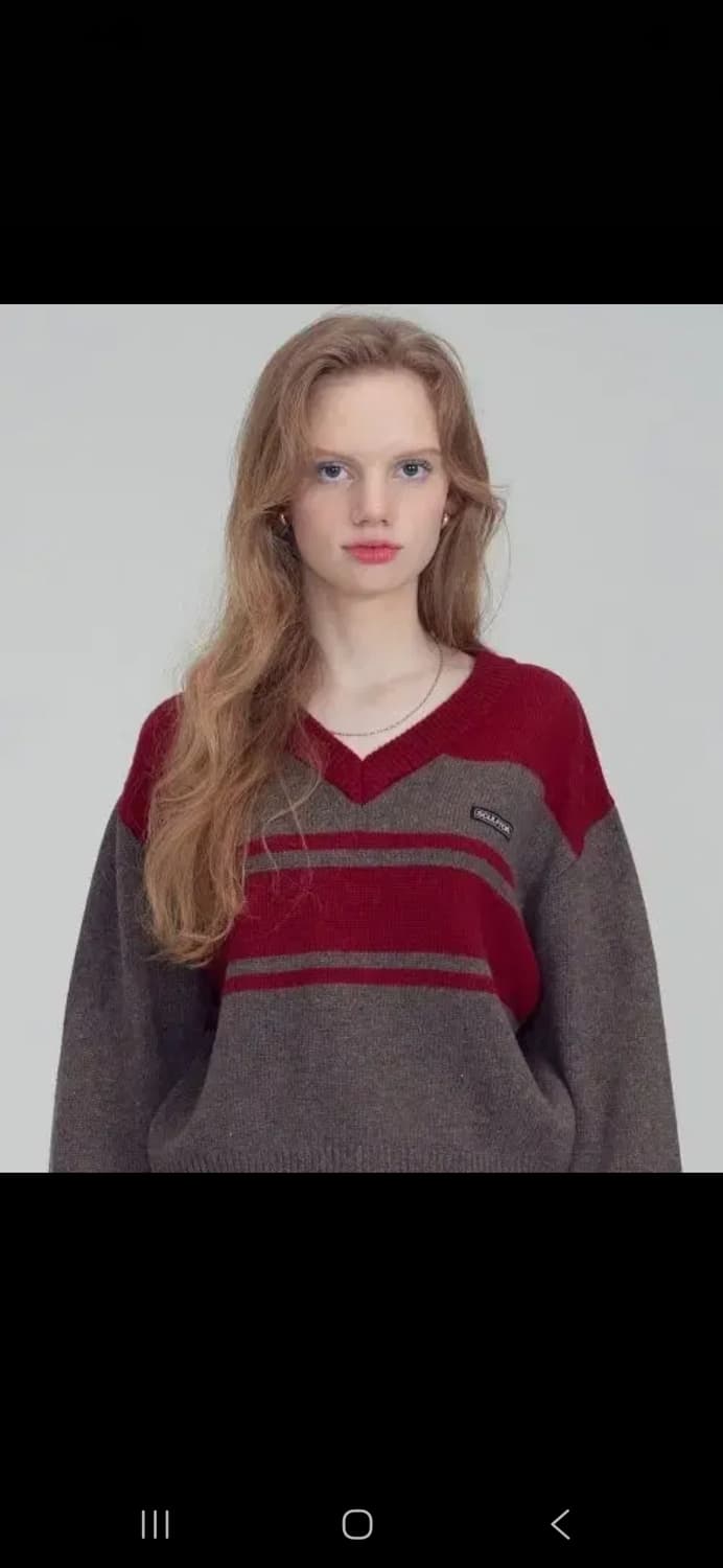 스컬프터 브이넥 울 니트 상품이미지1