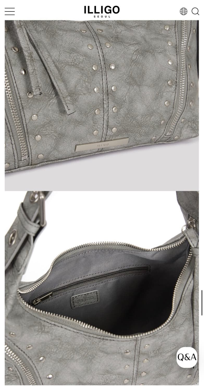 일리고 리프 아일렛 숄더 백 그레이 상품이미지3