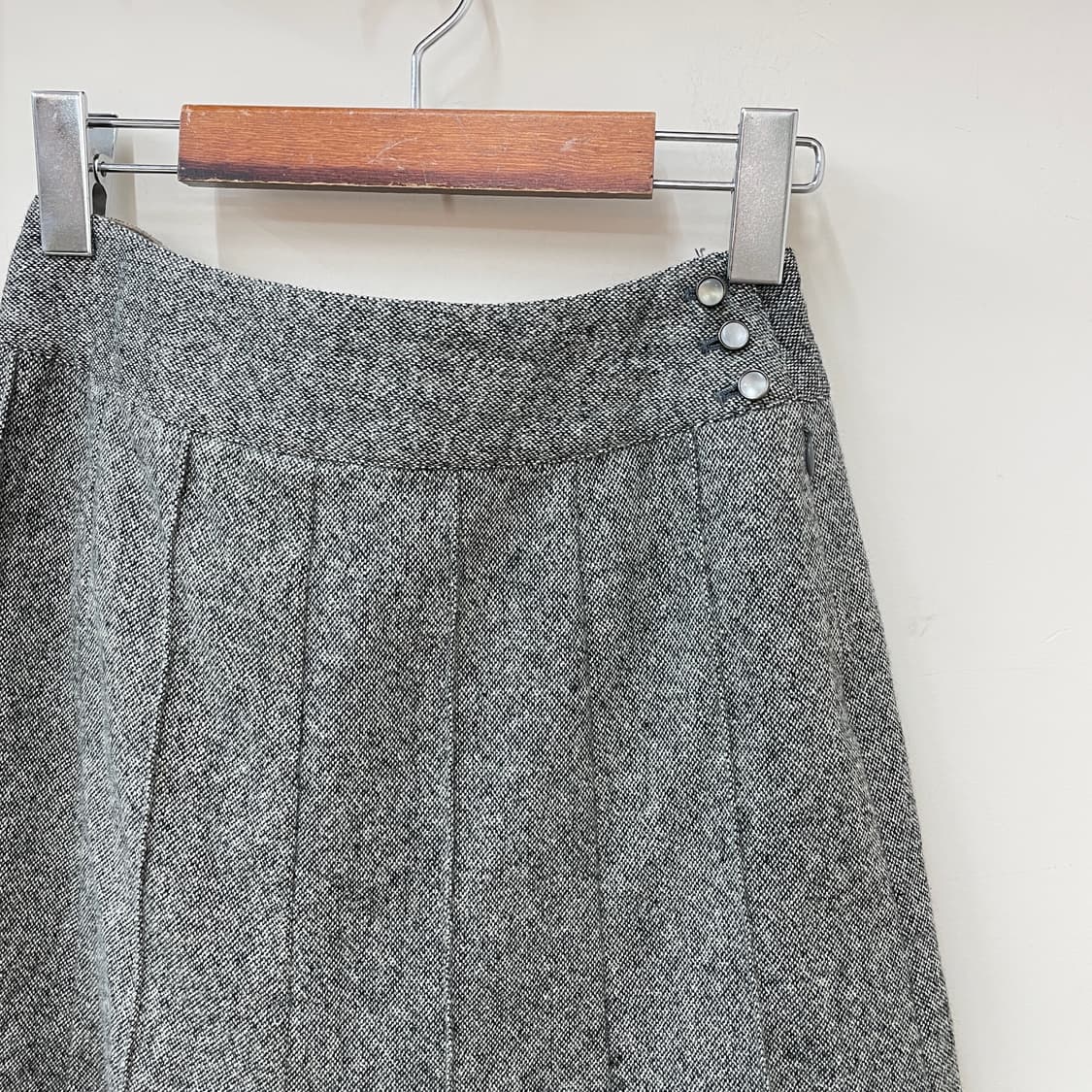 빈티지 그레이 울 플레어 미디 스커트 상품이미지4