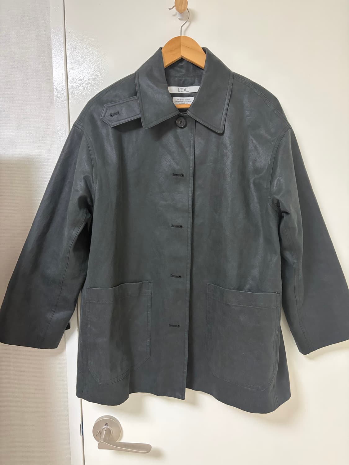 L'EAU 로우 블랙 페이크 레더자케 상품이미지1