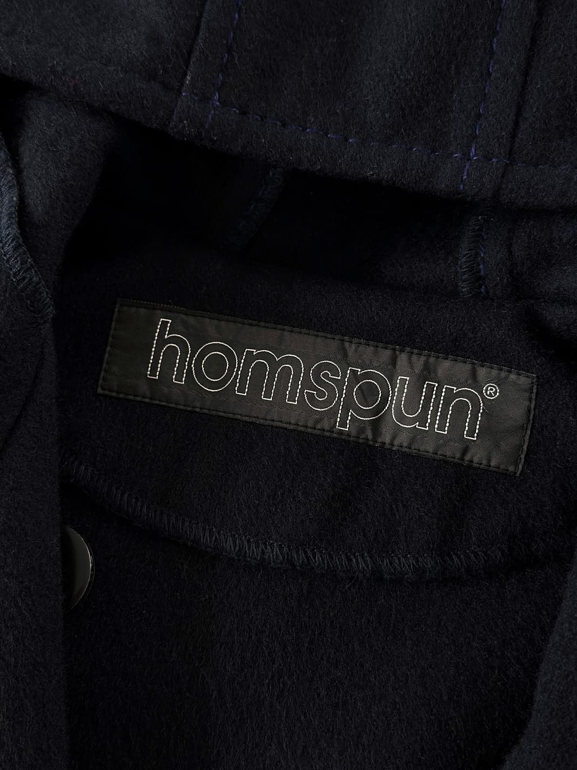 빈티지 Homspun 후디드 울 랩 코트 상품이미지5