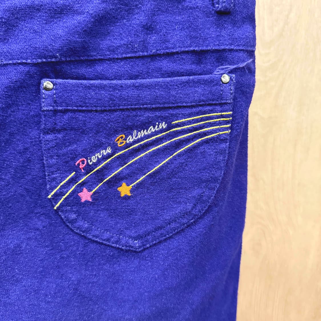 피에르 발망 스트레이트 라인 팬츠 로고 자수 포켓 디테일 퍼플 상품이미지7