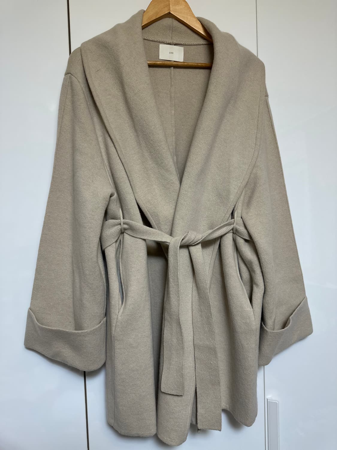 ORR 오르 베이지색 랩 울캐시미어가디건 상품이미지5