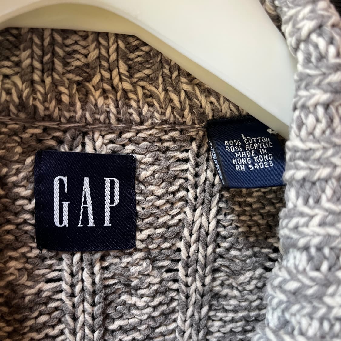 올드갭 홍콩 생산 케이블 니트 집업 2001 FALL 상품이미지3