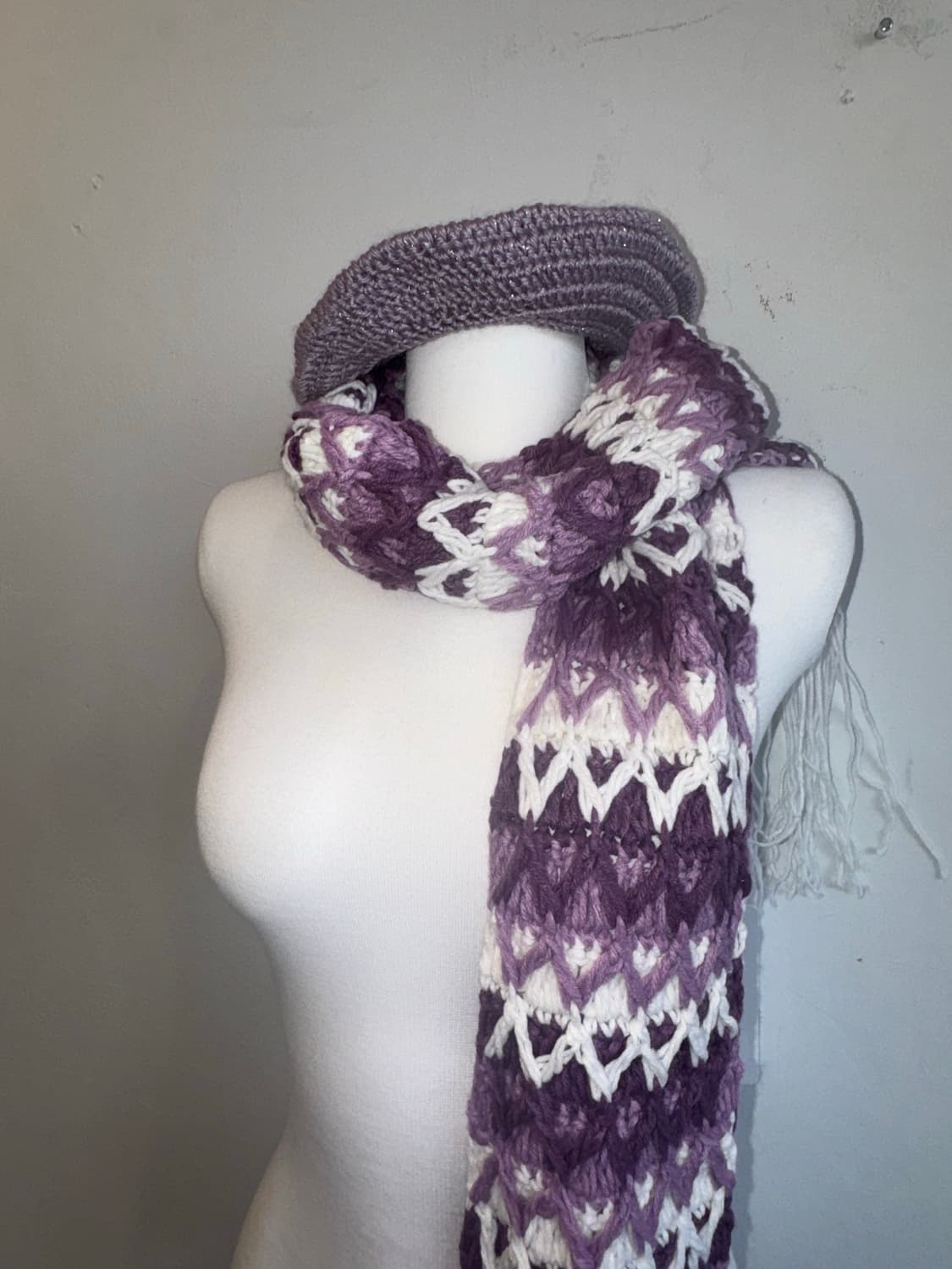 퍼플 뜨개 목도리 상품이미지4