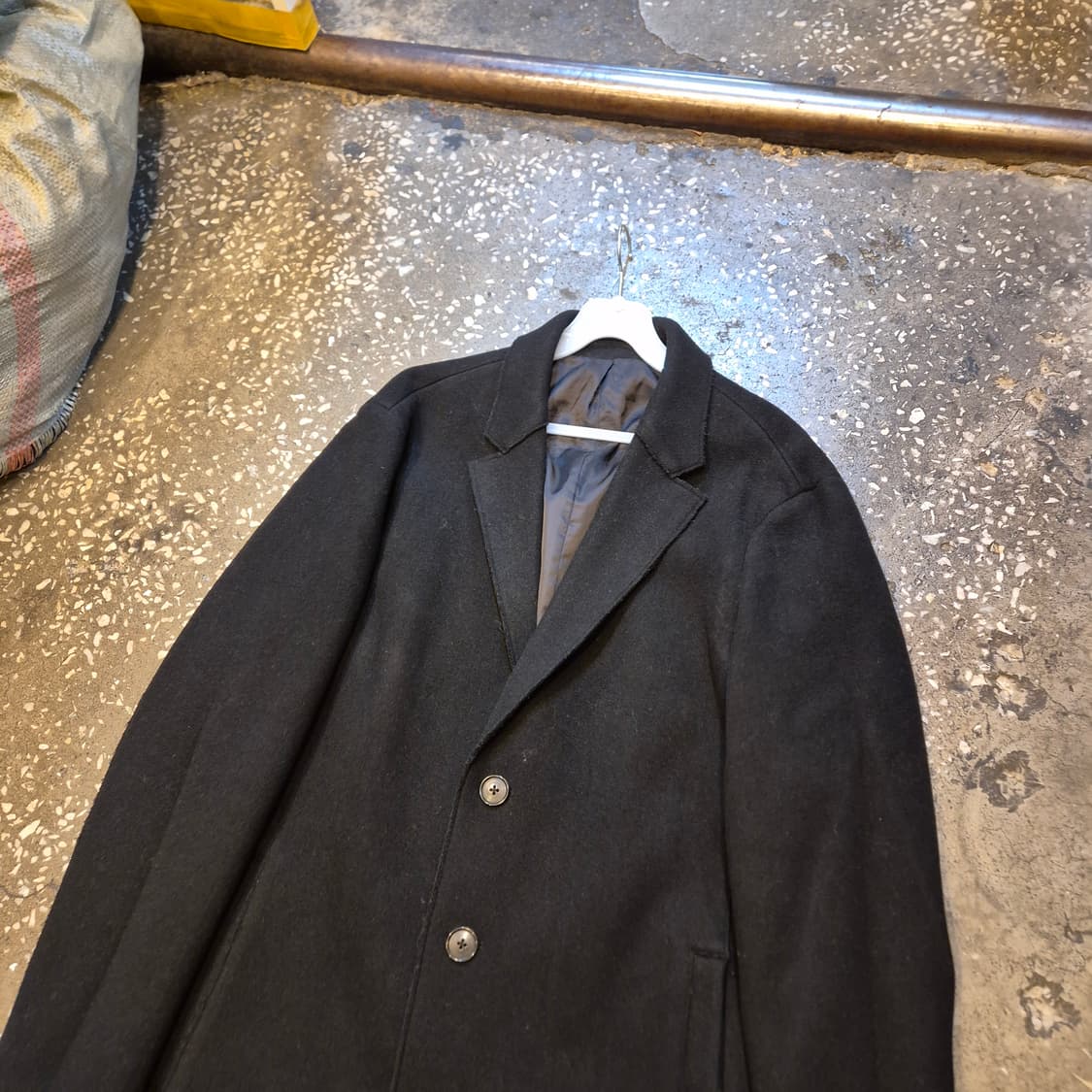 L(착샷잇음) 비바스튜디오 블랙 울 싱글롱코트  상품이미지7