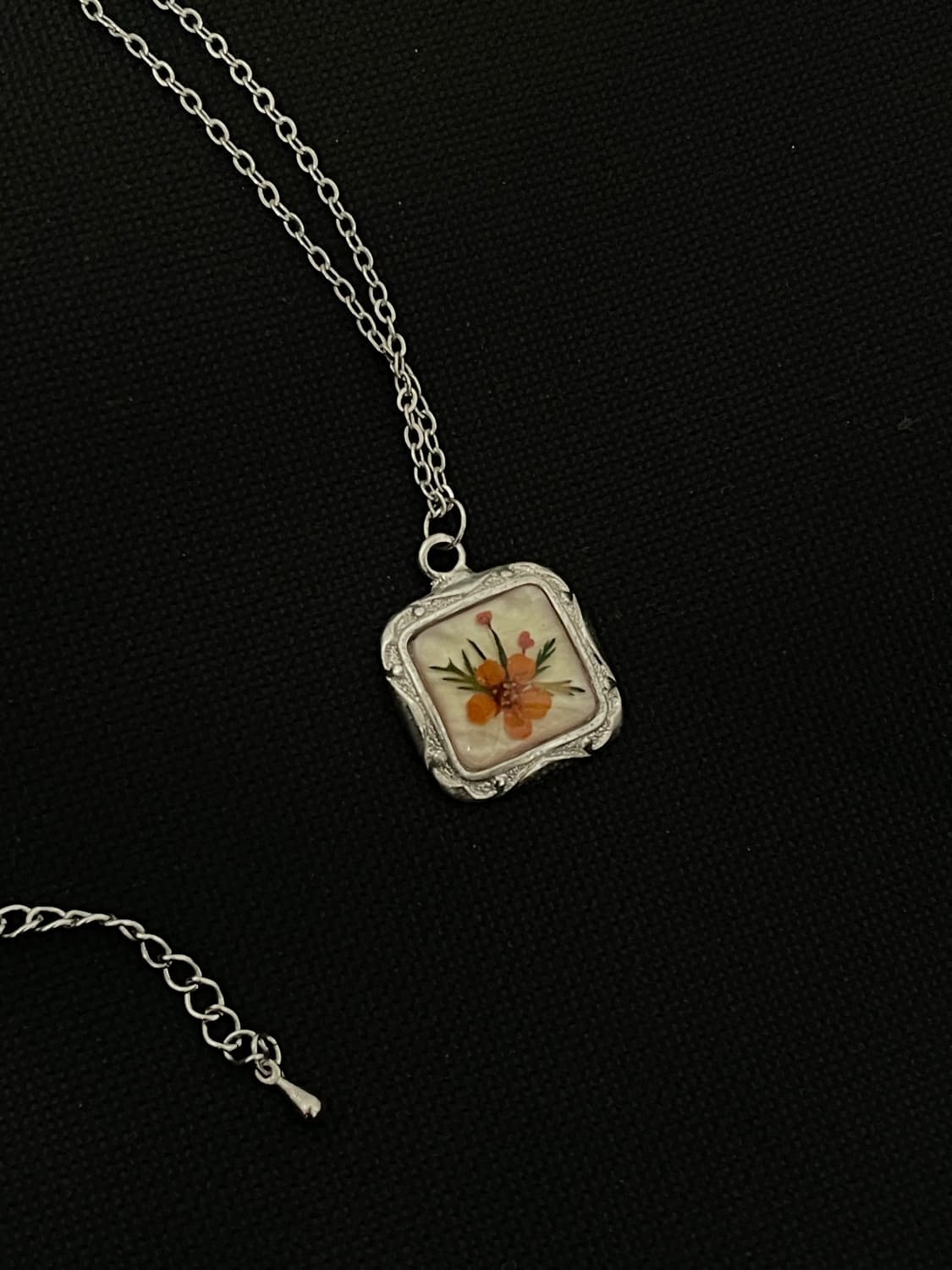 빈티지 오리엔탈 히피 자개 압화 목걸이 상품이미지1