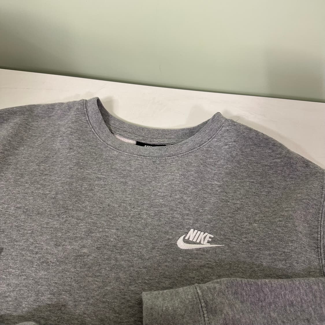 100 M 나이키 USA 기본로고 그레이 오버핏 코튼 맨투맨 상품이미지2