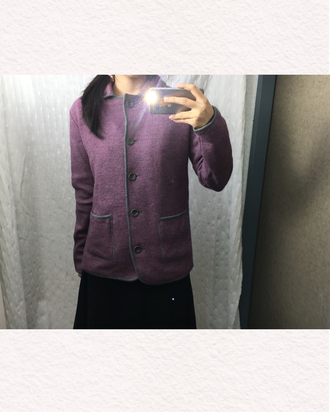 보라 카라 울 가디건 상품이미지3