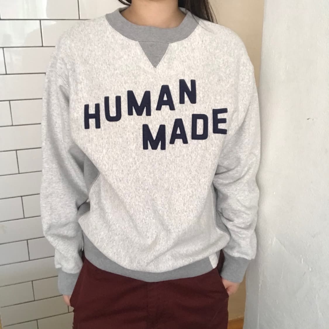 M / 휴먼메이드 컬리지 로고 맨투맨 스웻셔츠  상품이미지1