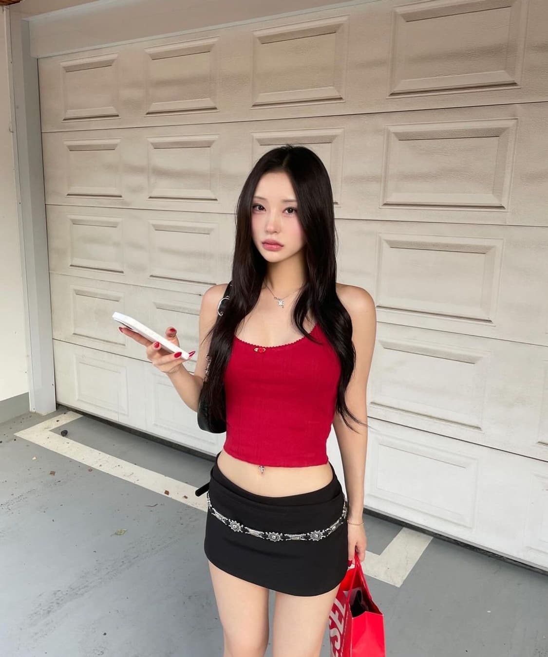 유희 eyelet sleeveless red 상품이미지6
