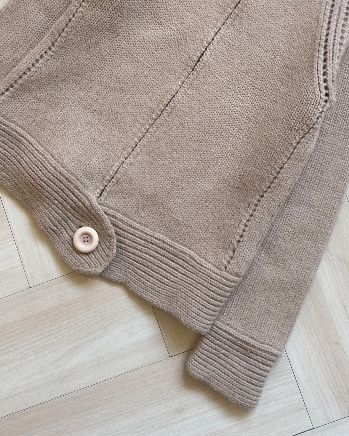 [LAURA A SHLEY] Warm Beige Wool Knit Jac 상품이미지2