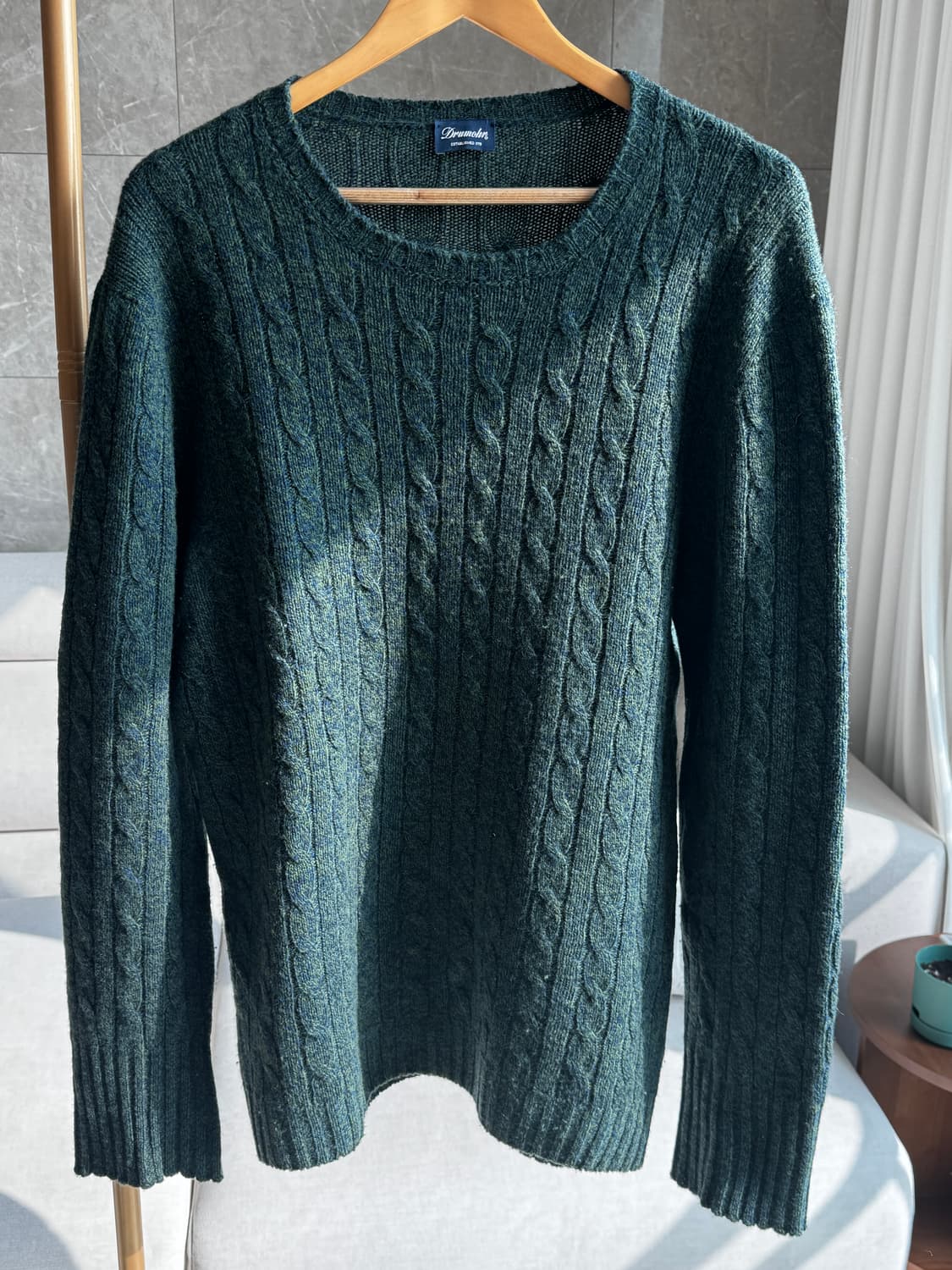 드루모어 울 니트 그린 56 상품이미지1