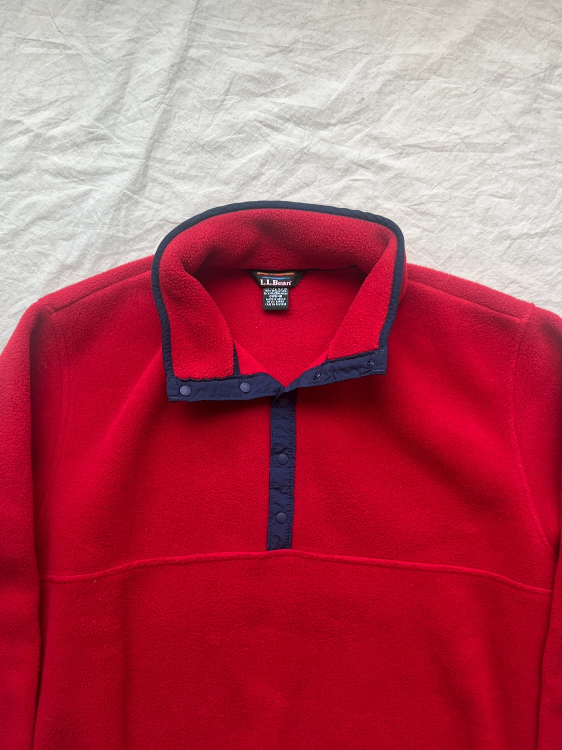 LL Bean 90s 풀오버 스냅 플리스 레드 상품이미지4