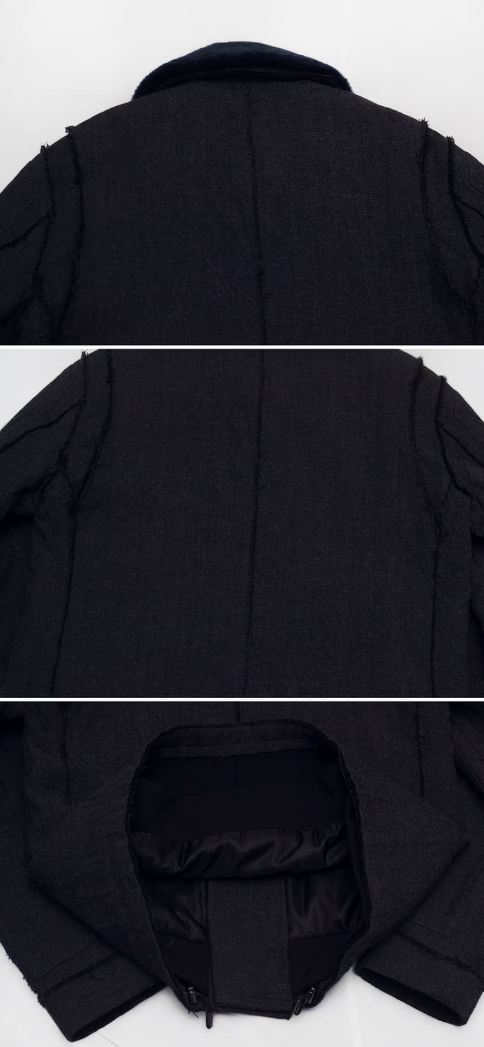 우영미 파리 무톤 카라 트위드 집업 패딩 자켓 (48 / 95-100) 상품이미지5