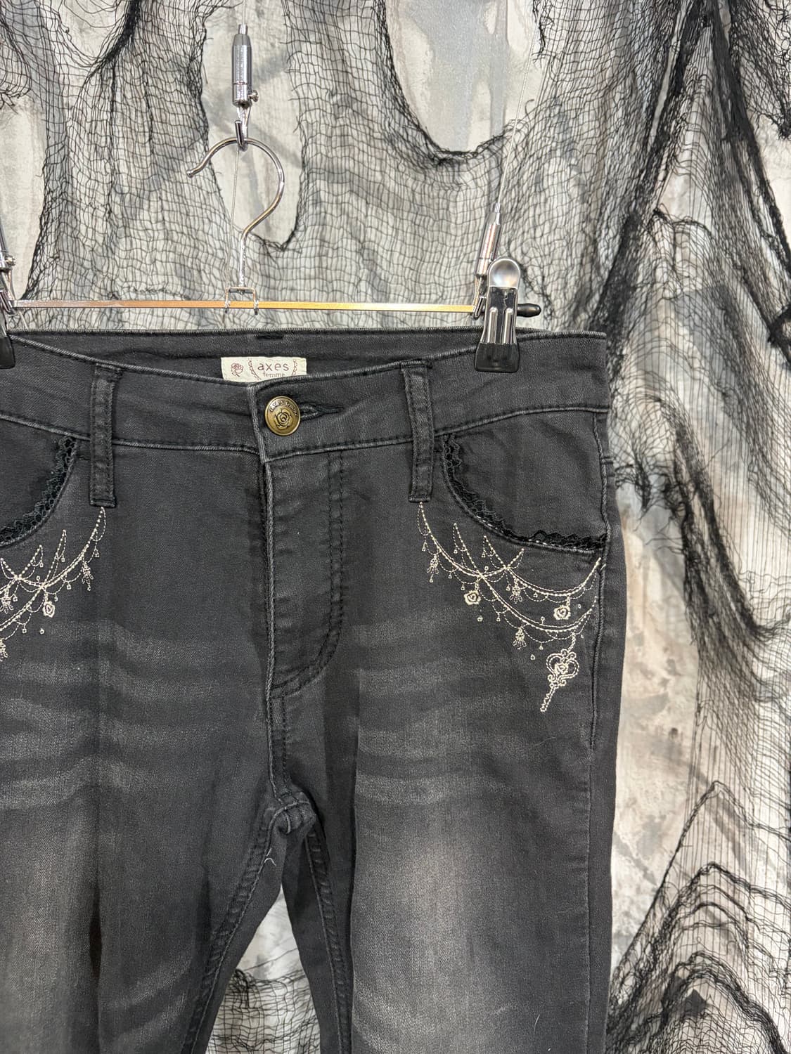 AXES FEMME embroidery lace detail pants 상품이미지2