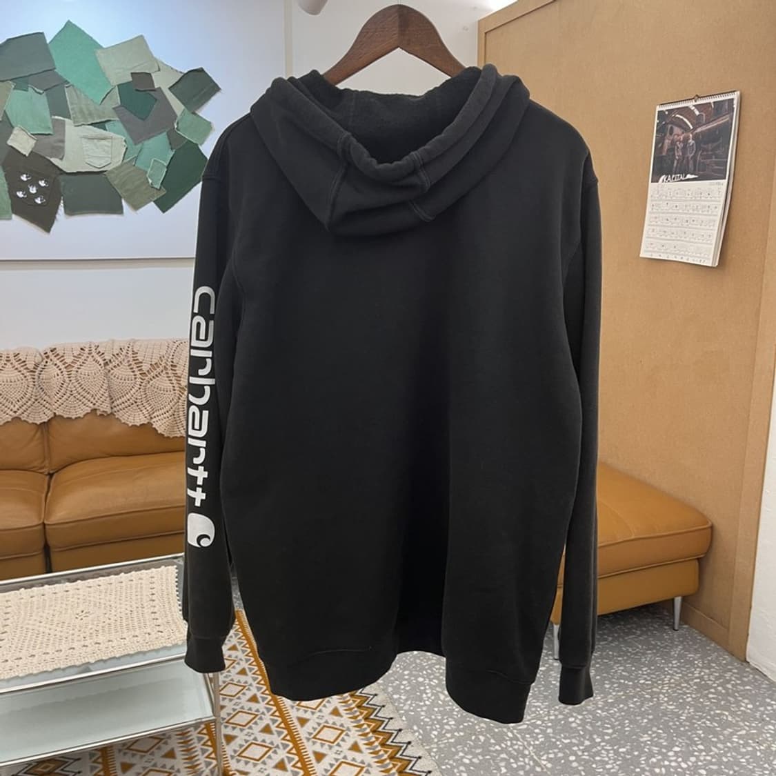 칼하트 스트릿 캐주얼 펑크 슬리브로고 후드티 M C10749 상품이미지4