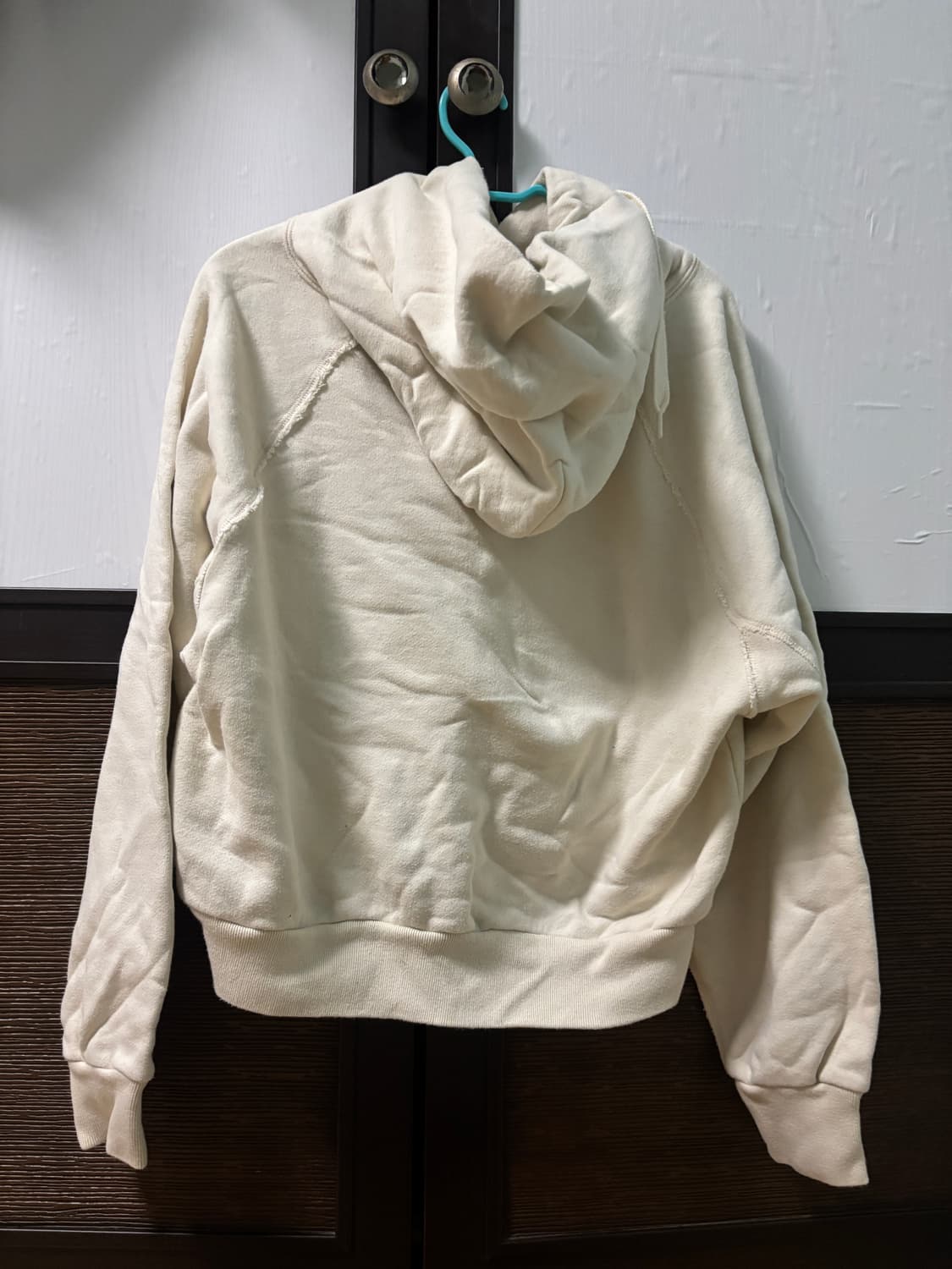 빈티지 스투시 다이스 크롭 후드티 아이보리 주사위 상품이미지3