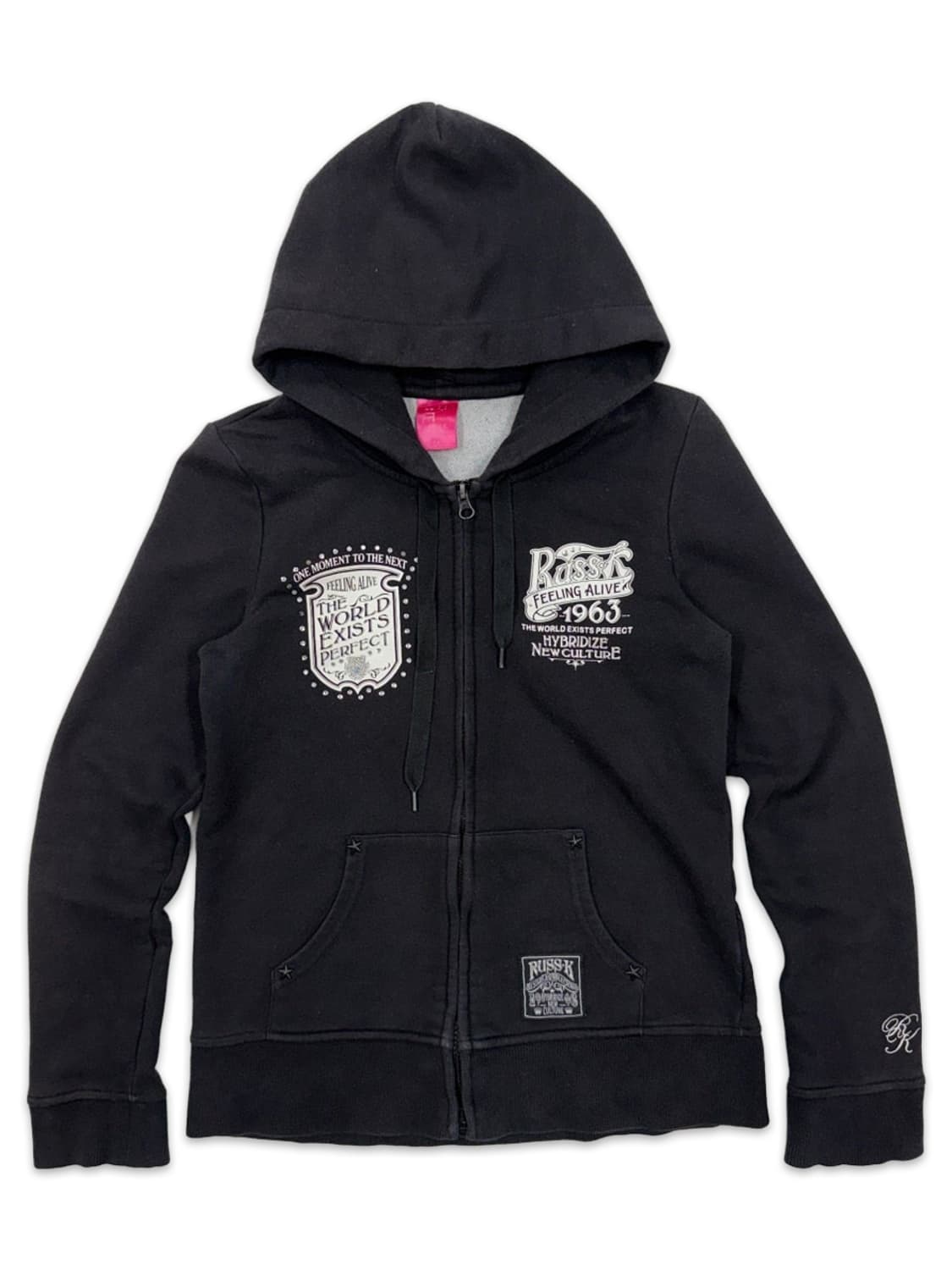 빈티지 Russ.k 블랙 후드 집업 상품이미지4