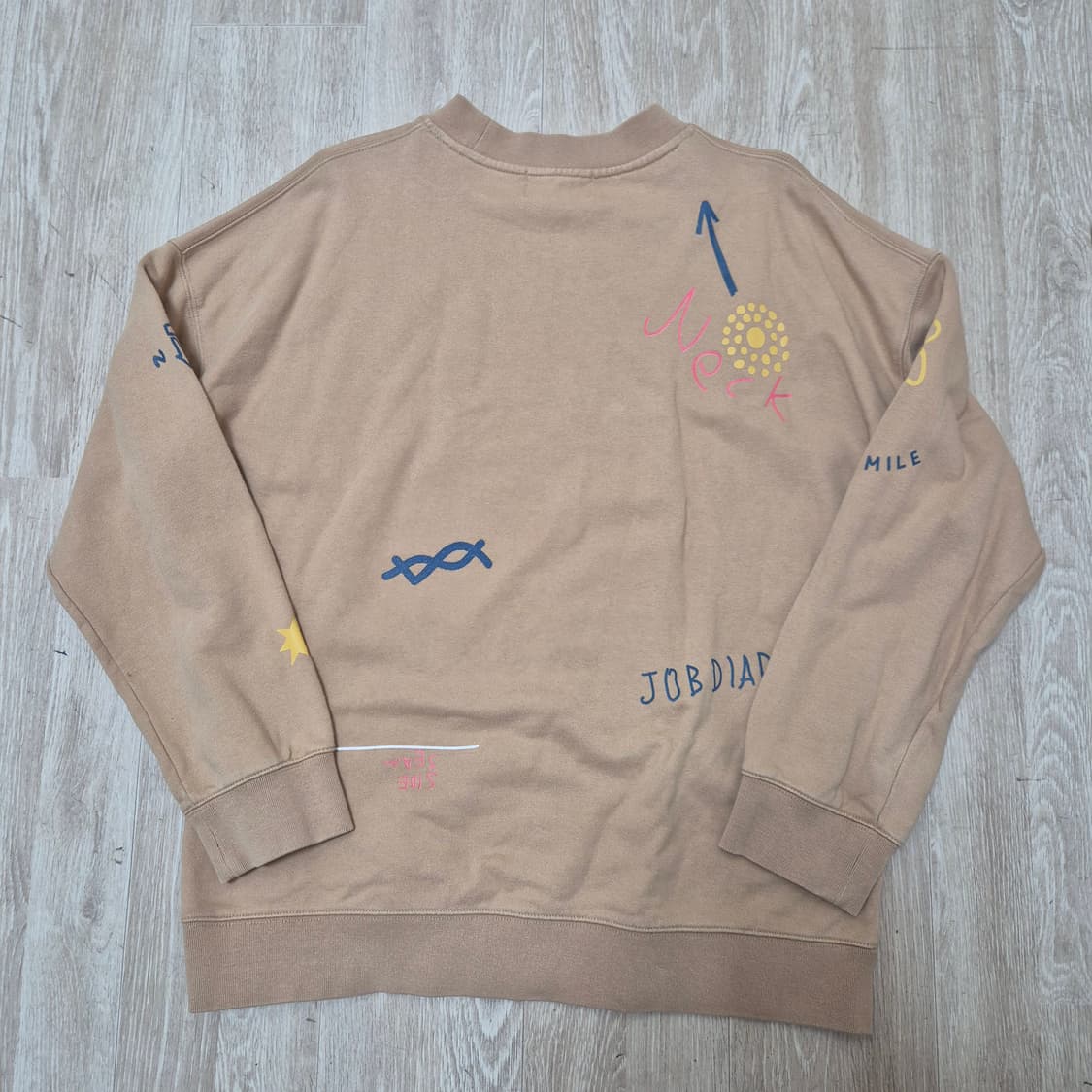 라이풀 미니멀 가먼츠 멀티 프린팅 레터링 오버핏 맨투맨 상품이미지5