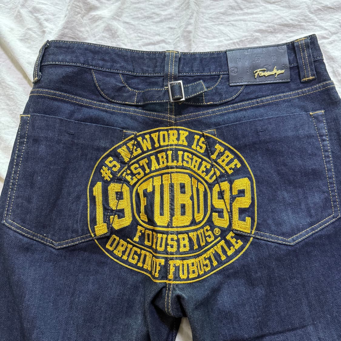 후부 빈티지 자수 데님팬츠  상품이미지3