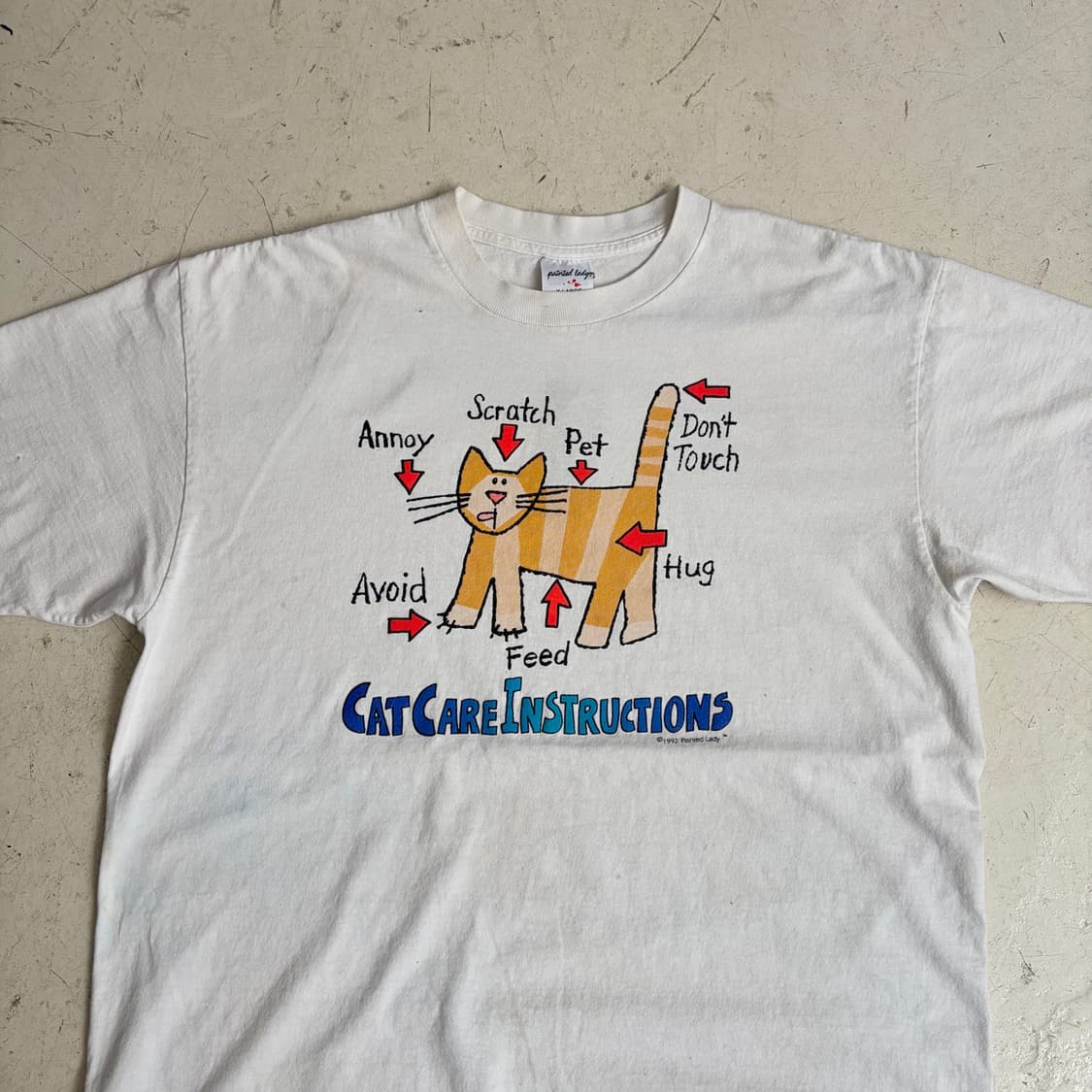 90s USA Cat Care Instructions 빈티지 반팔티 XL 상품이미지4