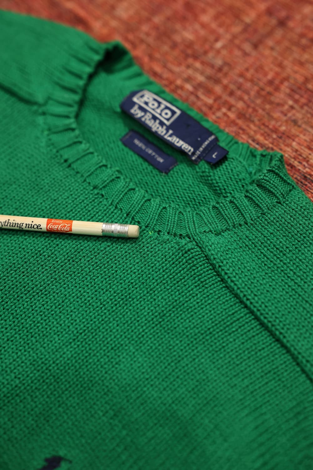 90s 빈티지 폴로 코튼 니트 그린 판매 상품이미지8