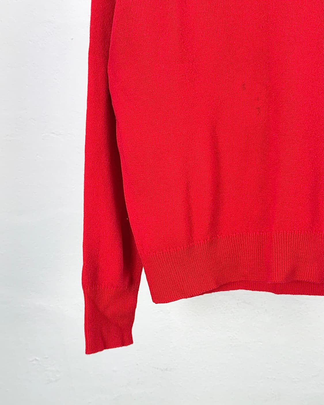 버버리 90s 레드 울 브이넥 니트 스웨터 상품이미지4