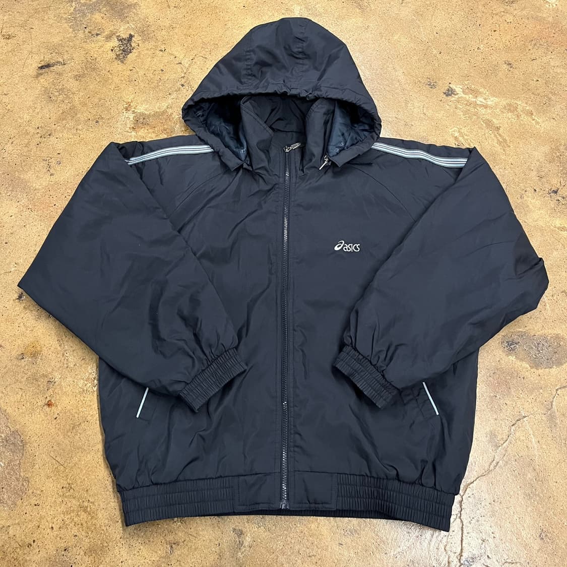 [정품/100] 아식스 블랙 후드 바람막이 점퍼 b10 상품이미지2