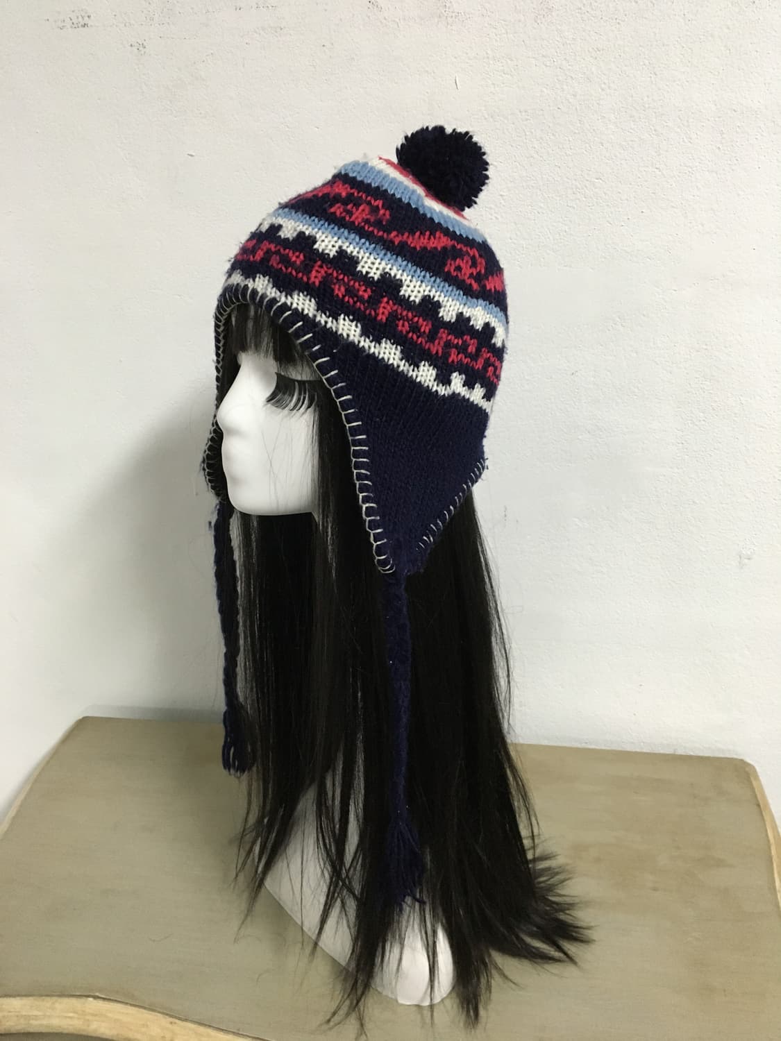  nordic pattern pom knit beanie 상품이미지1