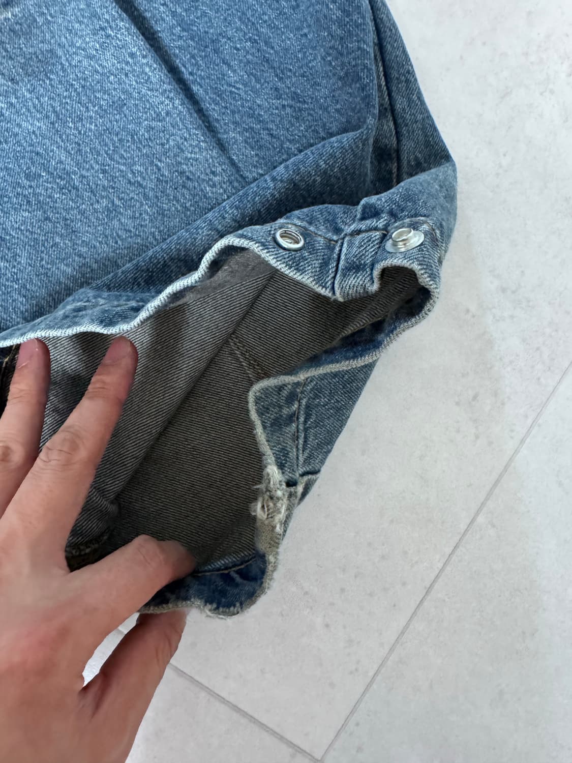 (중고/XL) etce 워시드 배기진 블루 XL 상품이미지5