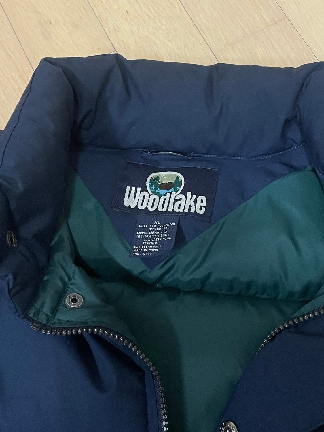 (XL) 90s 우드레이크 덕 다운 푸퍼 베스트 조끼 패딩 자켓 네이비 상품이미지4