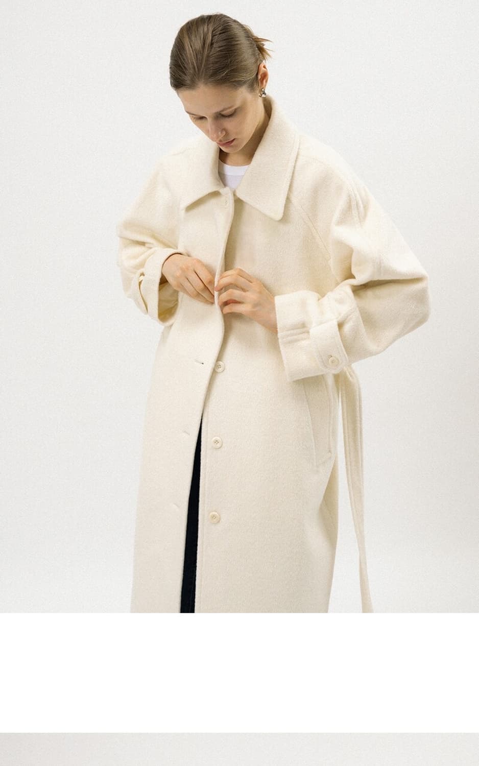 포레토 보헴 울 코트 아이보리 상품이미지4