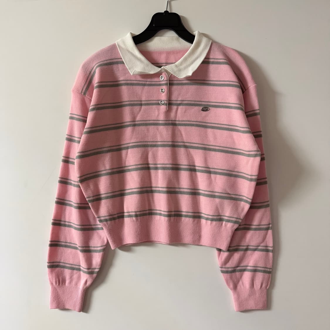 새상품 여자 스트라이프 카라넥 니트 상품이미지1