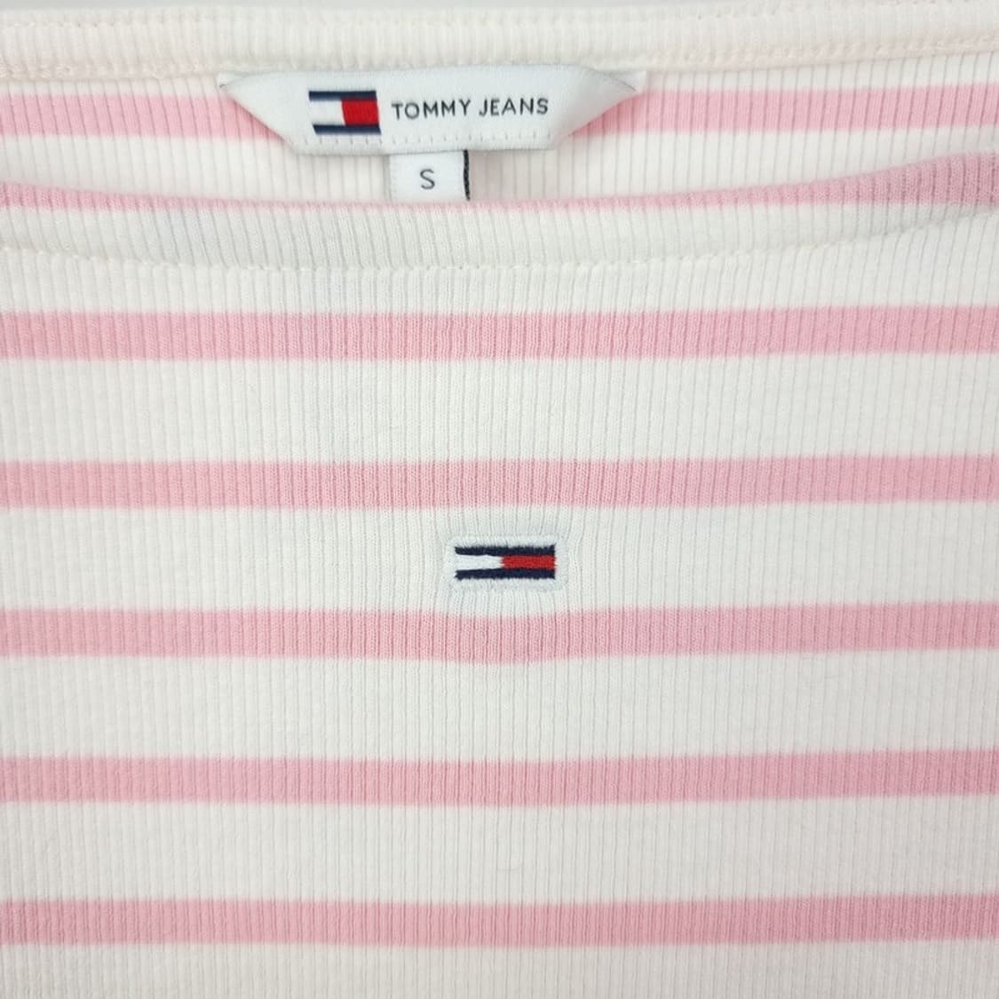 [타미힐피거] 로고 자수 스트라이프 보트넥 롱슬리브 긴팔티 M19128 상품이미지6