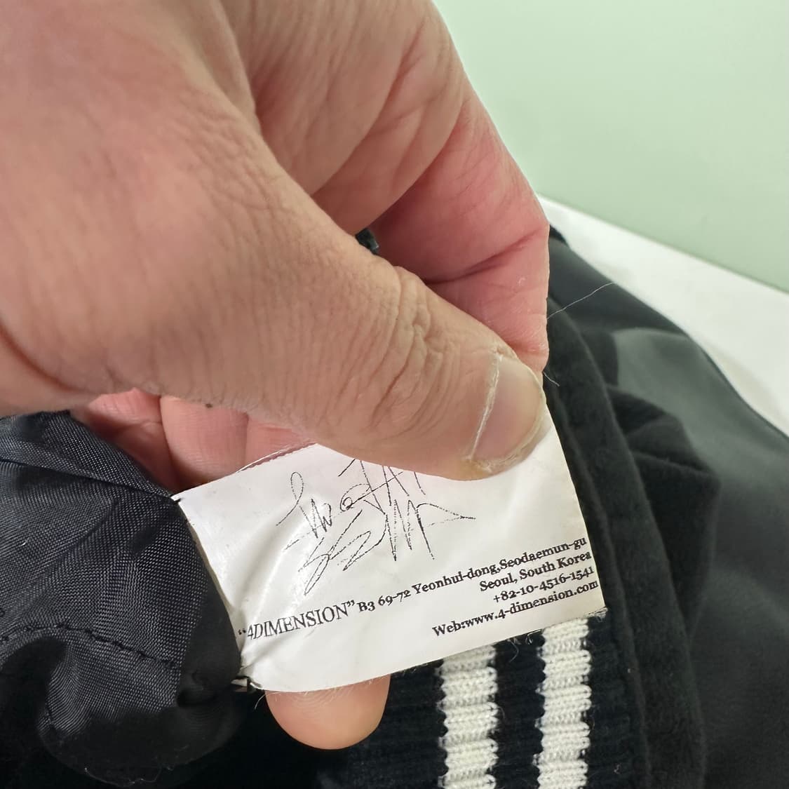 4DIMENSION M 블랙 레더배색 누빔 바시티자켓 상품이미지7