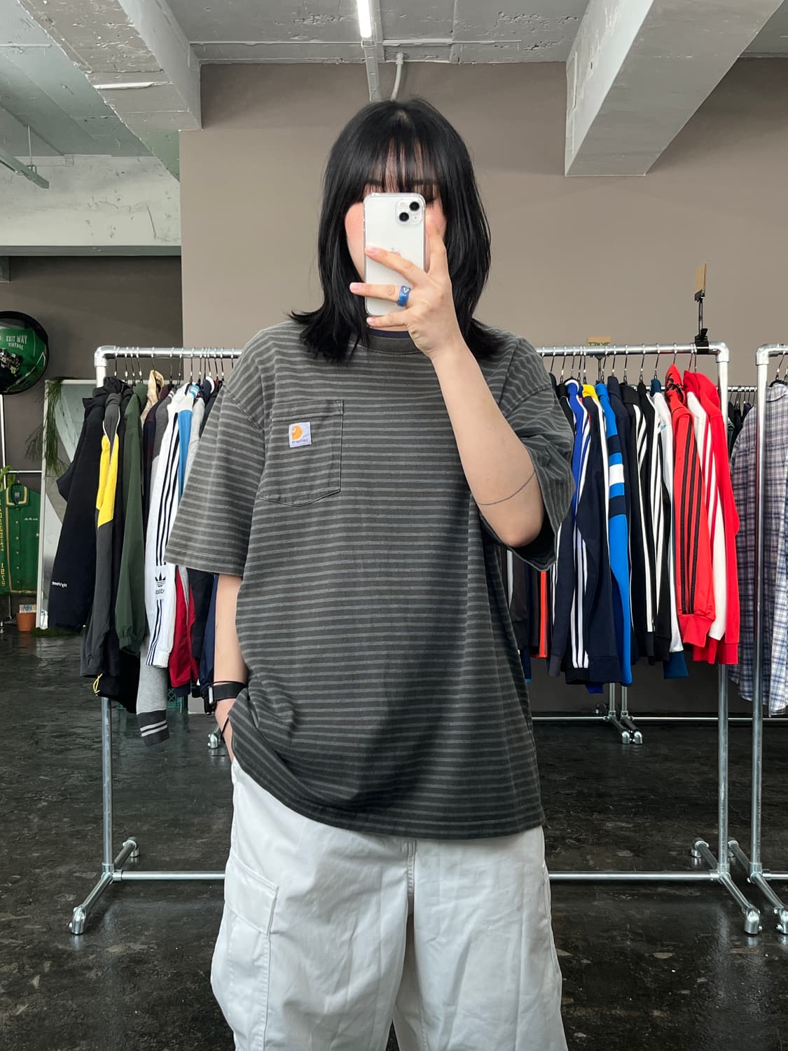 칼하트 스트라이프 반팔 티셔츠  상품이미지1