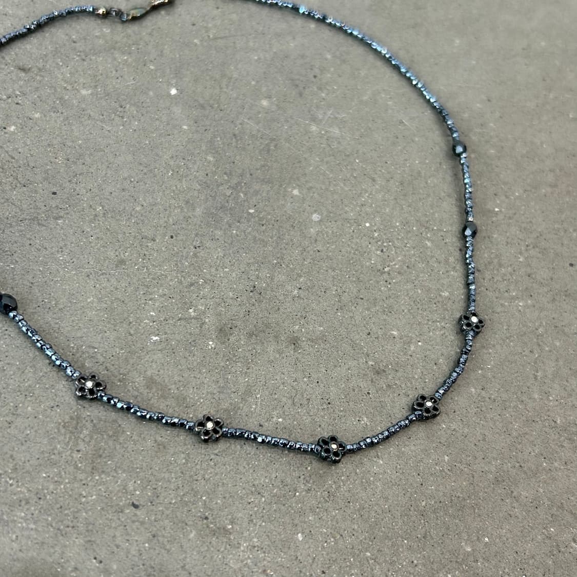 Black flower cubic beads necklace 상품이미지5