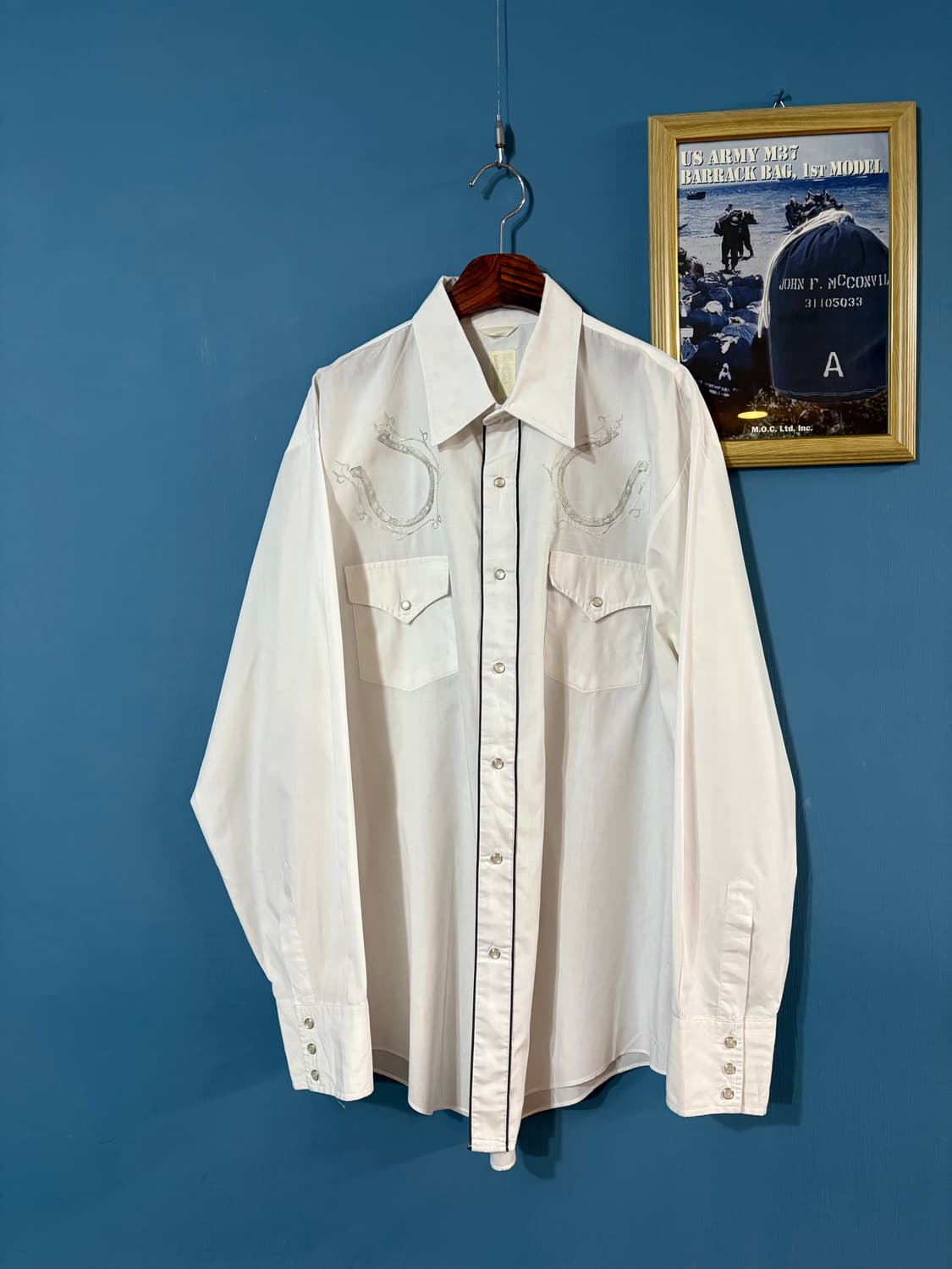 70-80‘s Bar B White Western Shirt.  상품이미지1