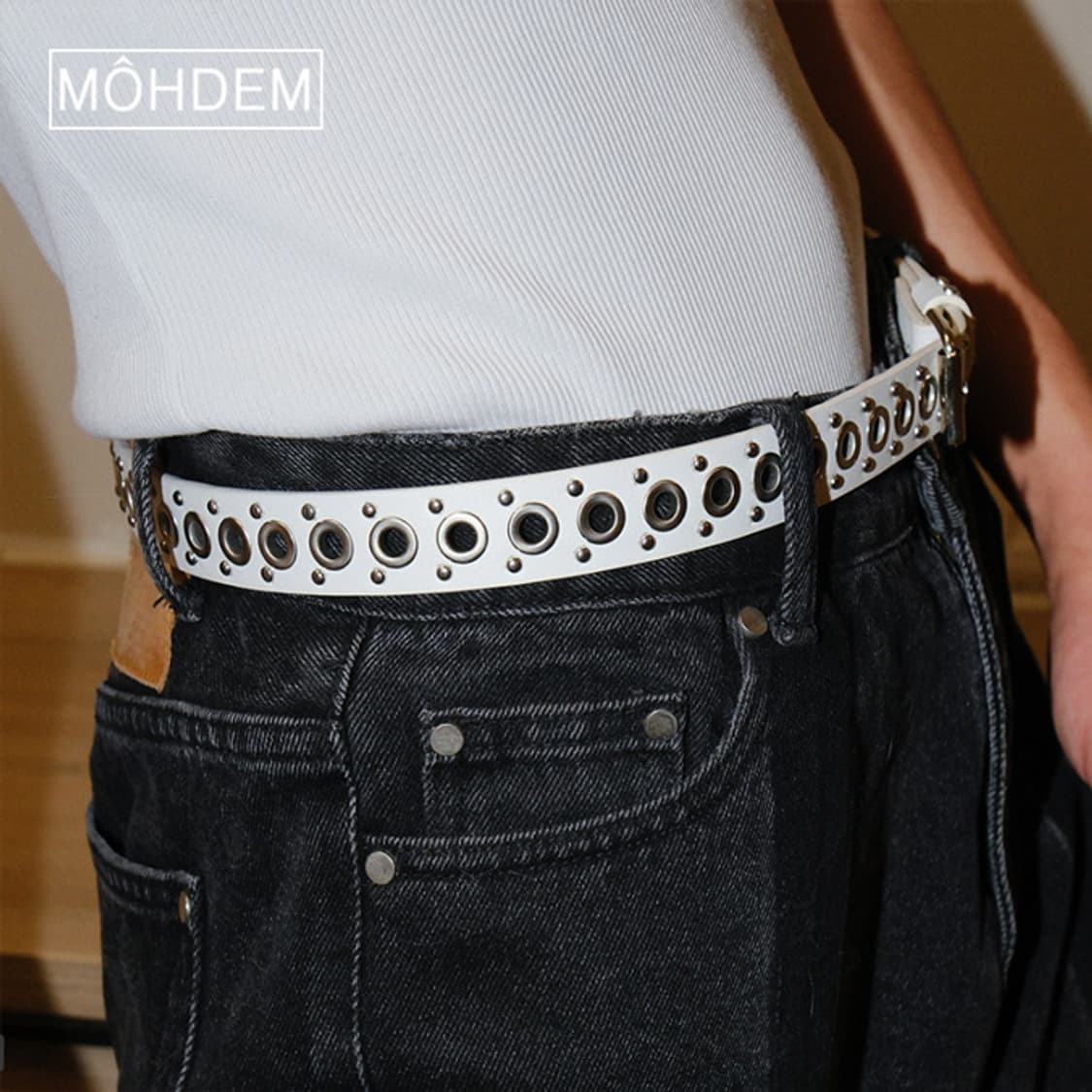 [Unisex] 찡 스터드 아일렛 벨트 상품이미지2