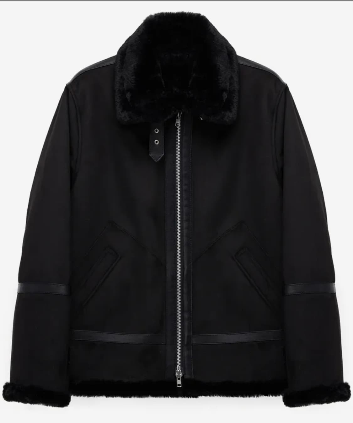 도프제이슨 솔리드 스웨이드 무톤 자켓 블랙 l 상품이미지1