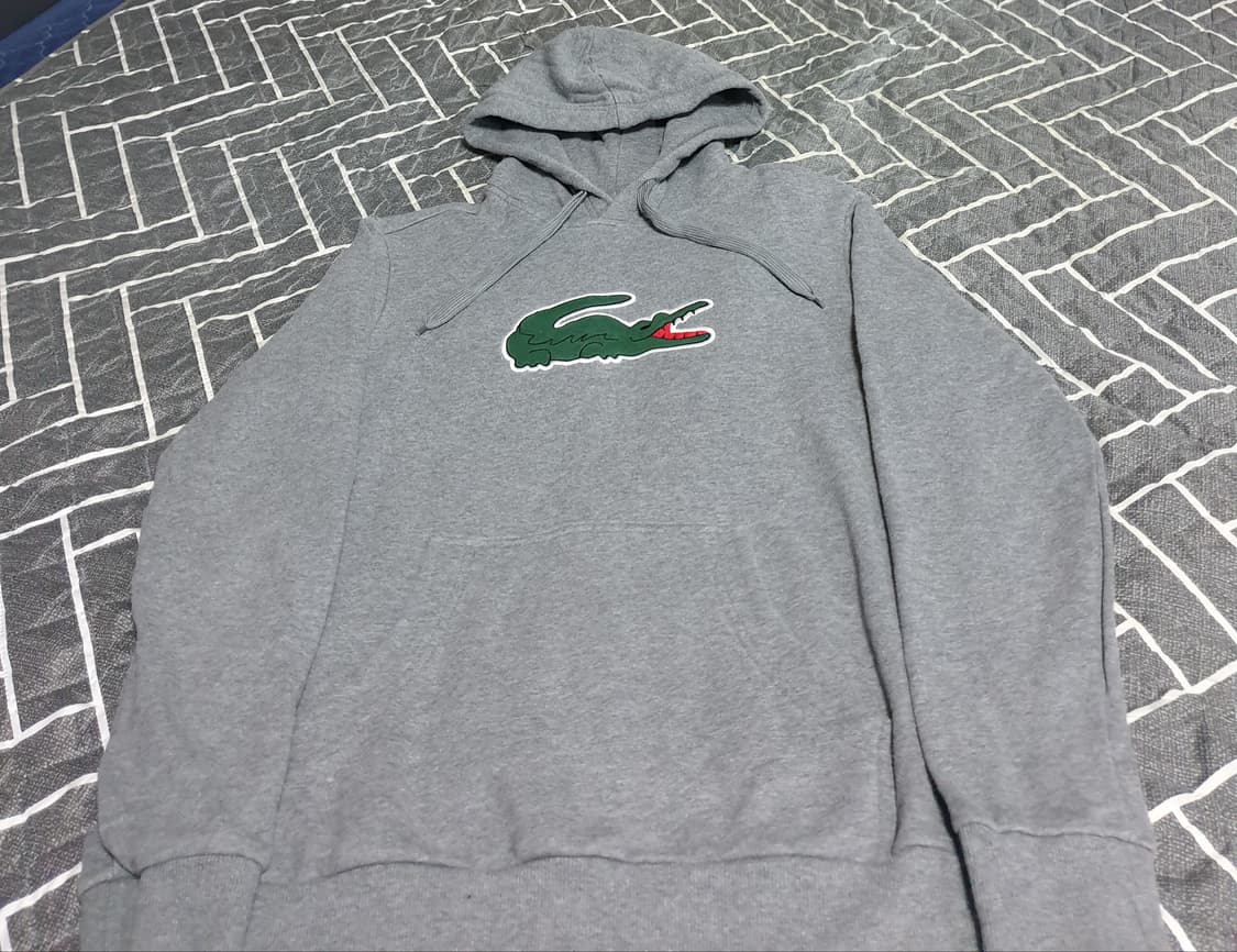 라코스테 빅로고 후드티 그레이 (3사이즈) 상품이미지1